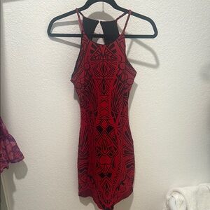 Parker Geometric Red Dress